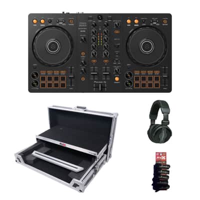 Bundle of Pioneer DJ DDJ-FLX4 2-Channel DJ Controller + Case, Headphones, Ties image 1