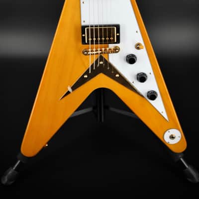 Epiphone '58 Korina Flying V 2023 - Aged Natural (White Pickguard) image 2