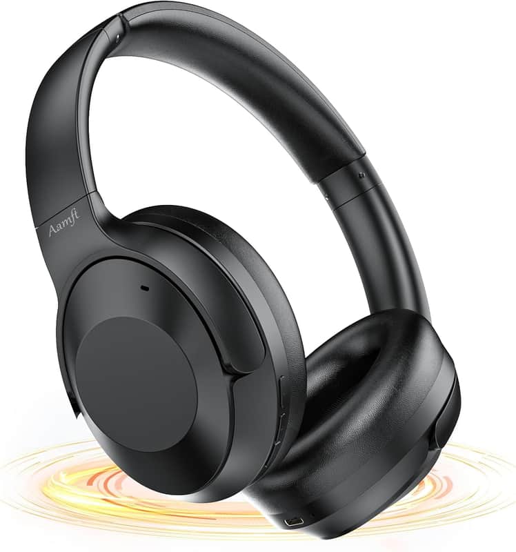 Noise Cancelling Headphones - 2024 Upgraded Wireless Over Ear Bluetooth Headphones Comfort Fit, 100H Playtime, Deep Bass, Active Noise Canceling, Crystal Clear Calls for Travel/Home/Office - Black image 1