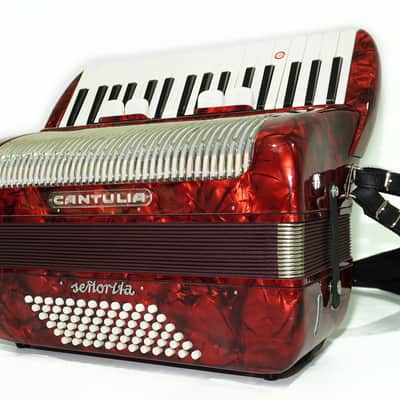 Cantulia Senorita 72 Bass Accordion, Rare Old German Piano Accordian, New Straps, 2367, Keyboard Accordion Instrument, Rich and Bright Sound image 5