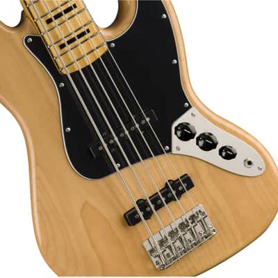 Fender Squier Classic Vibe '70s 5-String Electric Jazz Bass V Guitar, Natural image 4