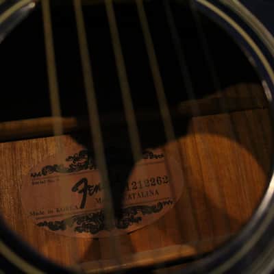 Fender Catalina "Black Cat" Acoustic Guitar w/Hard Shell Chipboard Case image 9