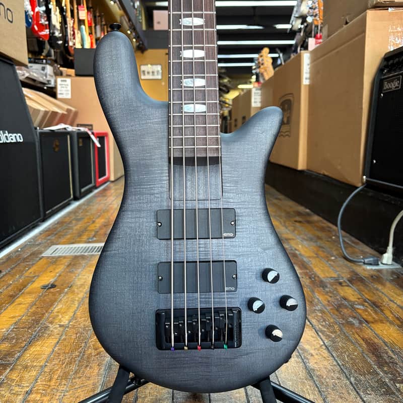 Spector Euro 5 LX Bolt-On 5-String Electric Bass Guitar Transparent Black Stain w/Padded Gig Bag image 1