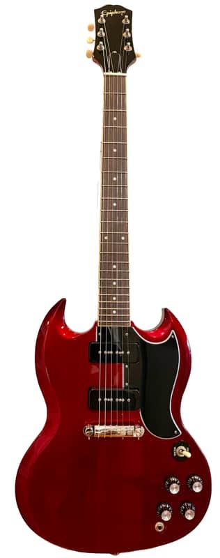 Epiphone SG  with Brand new Gibson case a Gibson P-90 neck Seymour Duncan Hot P90 Bridge 2025 with GIBSON HARD CASE - Cherry Red image 1