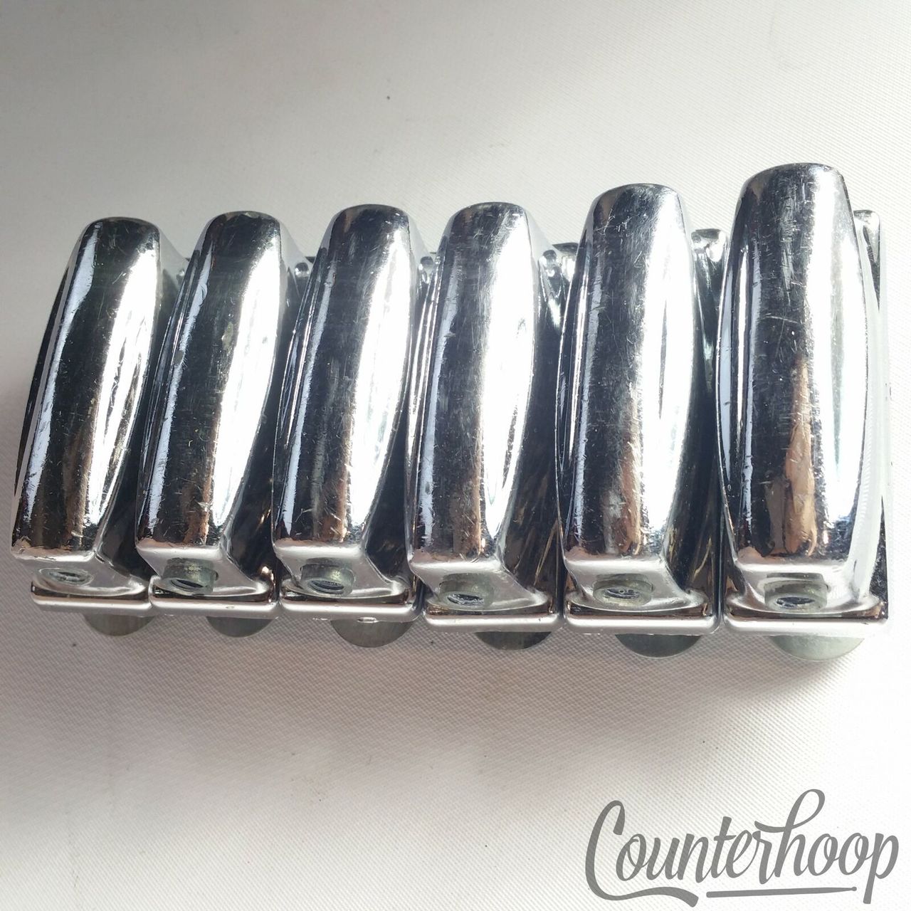 Pearl 6x Snare Drum Lugs Chrome 2"Sound King Style Vintage 60s-70s Japan Stencil — main photograph