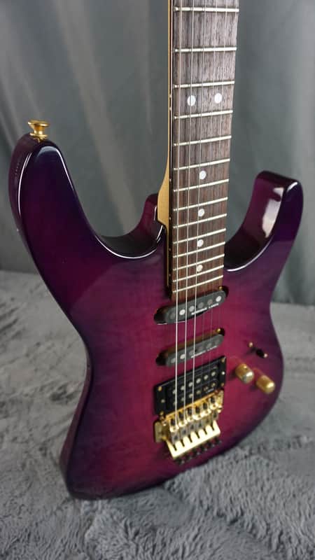 Tokai Floyd Rose - Purple Fade Sharkfin Guitar HSS L. White Pickups image 1