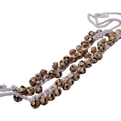 Handmade Ghungro India Cotton String White Bell Pair Kathak Ghungru 100+100 Dancing Bells image 5