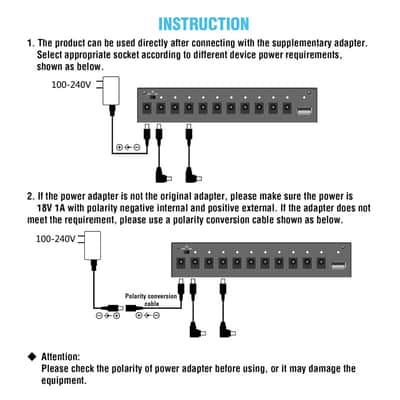 Rowin PW-1 Power Supply 10 DC Output for 9V/12V/18V Effect Pedal,price include the import duty for US buyer image 4
