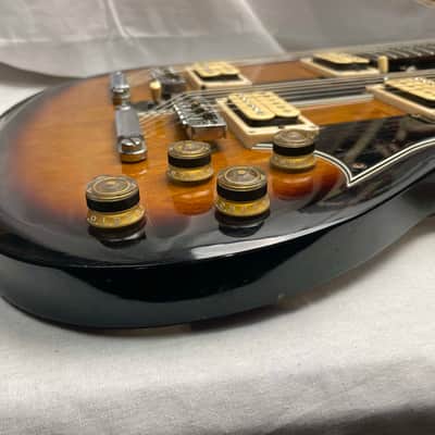 Ibanez Studio Series ST1200 Studio Twin 6/12 Double Neck doubleneck Guitar with Case MIJ Made In Japan 1978 - Brown Sunburst image 9
