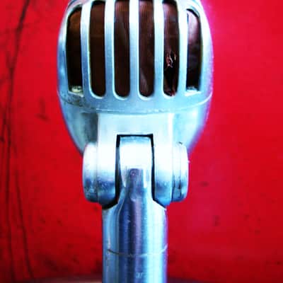 Immagine Vintage 1950's Shure 55S Unidyne dynamic cardioid Microphone w S36 stand Elvis prop display repair - 8