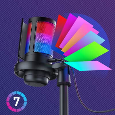 COCONISE Gaming Microphone, USB PC Mic for Podcasts Videos, Streaming, Condenser Mic with Quick Mute, Tripod Stand, Pop Filter, RGB Indicator, Shock Mount, Rotate gain button, Compatible with PS4/5/PC image 4