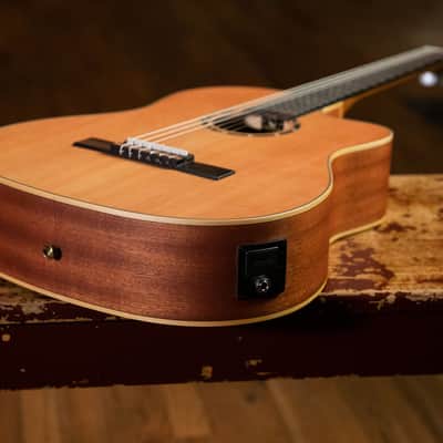 Ortega RCE131 Family Series Pro Solid Cedar Top Mahogany Neck Cutaway Nylon 6-String Classical Acoustic-Electric Guitar w/Gig Bag image 14