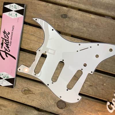 Fender 1965 egg shell pickguard stratocaster 2018 3 ply guard Made in USA image 1