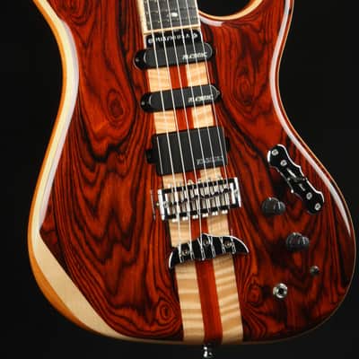 Alembic Spectrum - Cocobolo Top with Mahogany Body - Blue and Red Side LEDs - Guitar with Hard Shell Case image 6