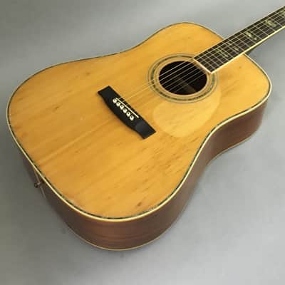 Vintage MIJ Canyon T40 Dreadnought Acoustic Guitar 1970s Natural Solid Spruce Top Martin D40 Style Axe image 7