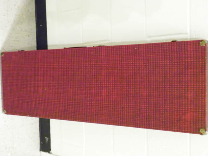 1960's*TEISCO-KENT-*RED PLAID*GUITAR CASE*BARITONE?BASS INTERIOR 43"x21.5"x13.5" image 1