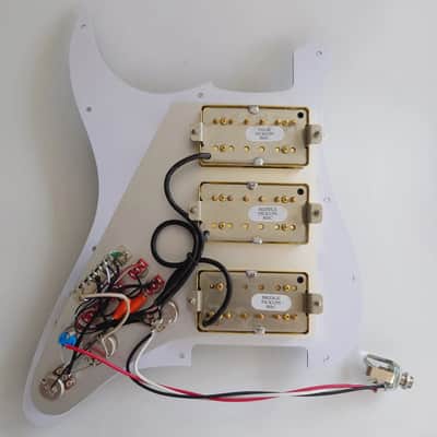 Tortoise Shell Strat Style Guitar HHH Loaded Prewired Pickguard with Alnico Humbucker Pickups image 3
