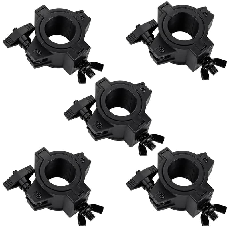 Stage Light Clamp 5 Pack, 33lb Plastic DJ Light Clamps, Truss Clamp for Stage Light Studio Theater, 1’’ Lighting O clamp Fit 3 Size Pipe Diameter: 25mm 38mm 50mm image 1