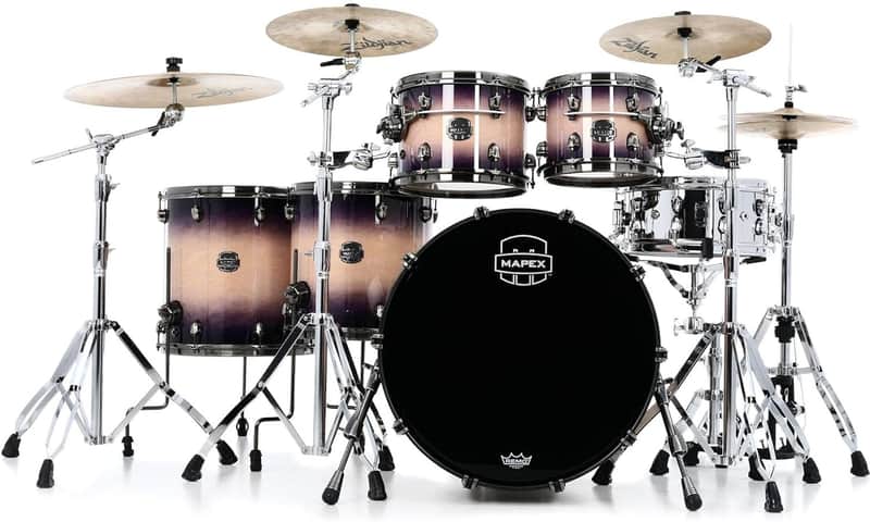 Mapex Saturn Evolution Workhorse 5-piece Shell Pack - Maple & Walnut - Exotic Violet Burst image 1