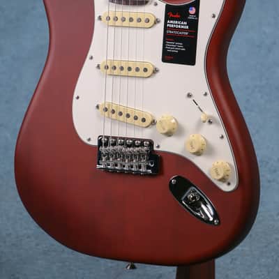 Fender American Performer Sassafras Stratocaster Rosewood Fingerboard - Mocha - US240021753 - Clearance image 4