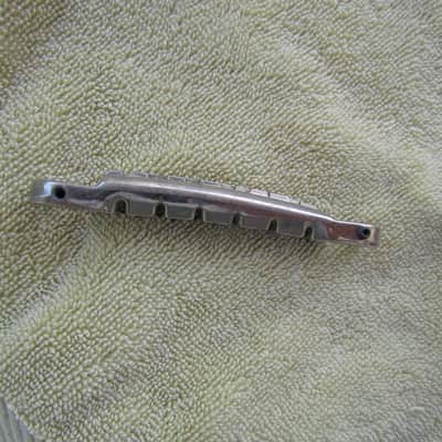 Gibson Lightning Bar Wraparound Compensating Bridge Early 60's Nickel Gibson Compensated Stop Tailpiece Cool Vintage Part image 2