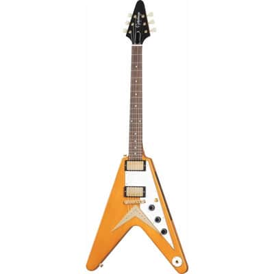 1958 Korina Flying V White Pickguard Aged Natural image 1