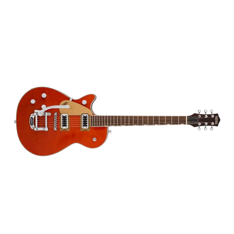 Gretsch G5230T Electromatic Jet FT Single Cut Electric Guitar with Bigsby Mahogany Body Maple Top and Chrome Hardware (Orange Stain) image 1