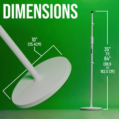 Shure by Gator Round Base Mic Stand with Standard Height-Adjustable Twist Clutch and 10" Base, White (SH-RBMICSTAND10-W) image 5