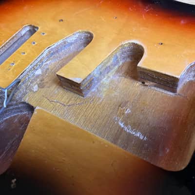 1970s Columbus Electric Guitar Stratocaster Body Used Roadworn image 4