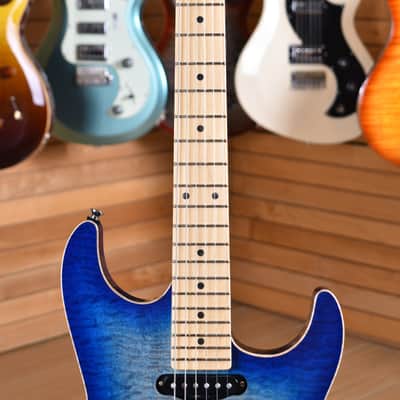 Schecter Custom Shop Sunset Custom II HSS Maple Neck Transparent Sky Blue image 17