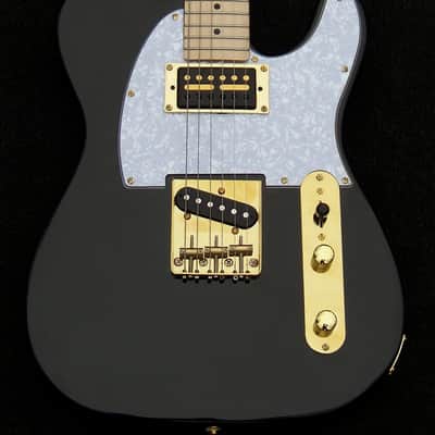 Telecaster with 2" Wide XX-Large Guitar Neck (51mm at the nut) X-Light 6.2 lb. Black Ash Guitar Maple Neck +Gold Foil Humbucker with Matched Custom Bridge Pickups +Treble-Bleed Circuit+ Leveled+ Crowned and Polished Frets + Gold Hardware image 1