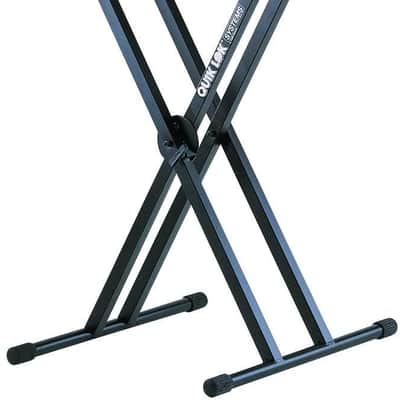 QuikLok QL642 Double-Braced X-Style 2-Tier Keyboard Stand - Black image 1