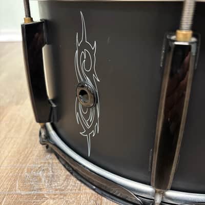 Pearl JJ1365 Joey Jordison Signature 13x6.5" Steel Snare Drum with SKB Padded Bag 2010s - Matte Black with Slipknot Logo image 19