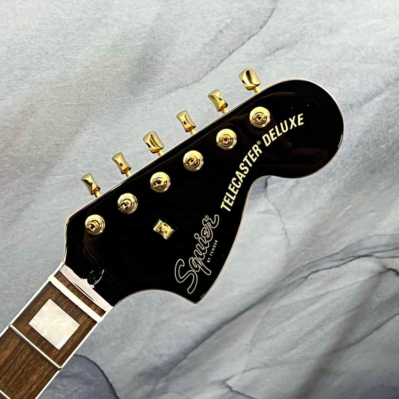 Squier Loaded Telecaster Deluxe Neck with Block Inlays, Black Painted Headstock Face image 1