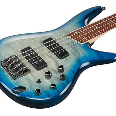 Ibanez SR400EQM-SCB Bass Quilted Maple Stained Cosmic Blue Starburst Jatoba Fretboard image 10