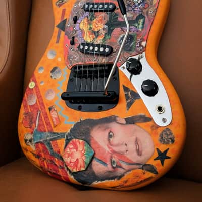 Fender David Bowie "Ziggy Stardust" Mustang 1 of 1 - Pro Setup - Artist Guitar - Original - Capri Orange image 4