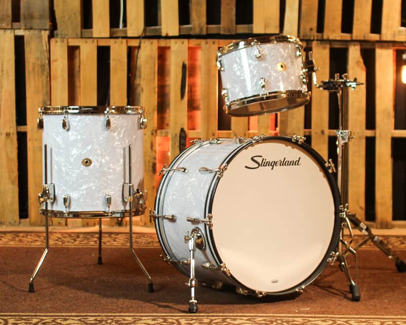 Slingerland Radio King White Marine Pearl Drum Set - 14x22, 9x13, 16x16 image 1