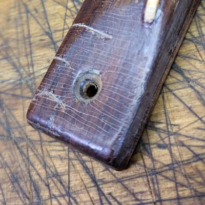 Vintage RARE 1960's Regal Kay Harmony Acoustic Guitar Wood Bridge Tailpiece with Installation bolts Luthier Parts image 4