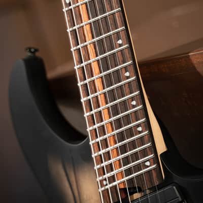 Cort KX507MS-NBB KX Series Pale Moon Ebony Top Mahogany Body Maple & Purple Heart 5-Ply Laminated Neck 7-String Multiscale Electric Guitar image 15