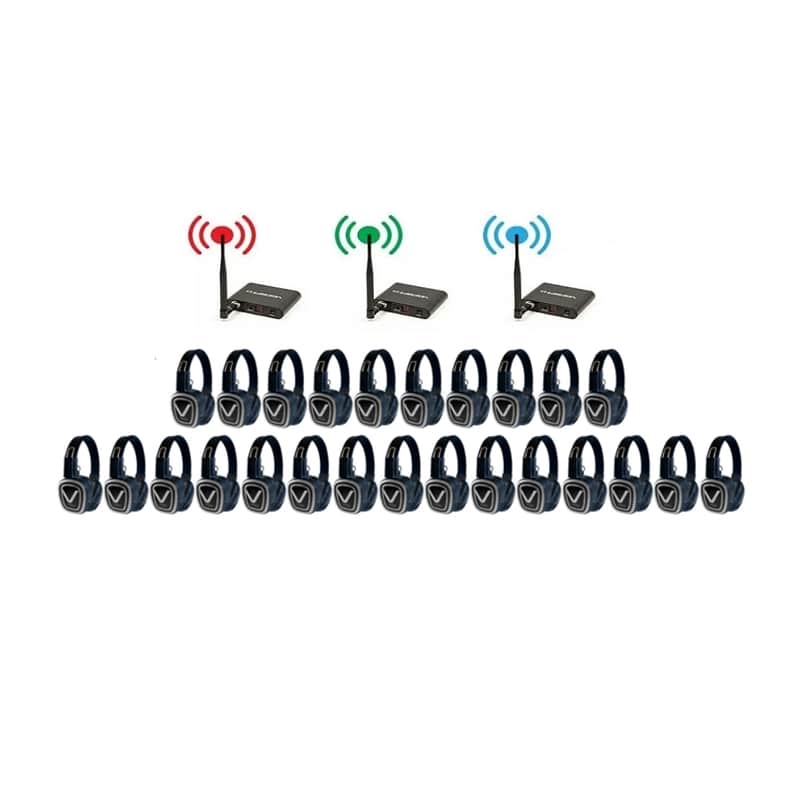VocoPro SILENTDISCO PRO-325 Rechargeable 25 LED Color Headphone System image 1