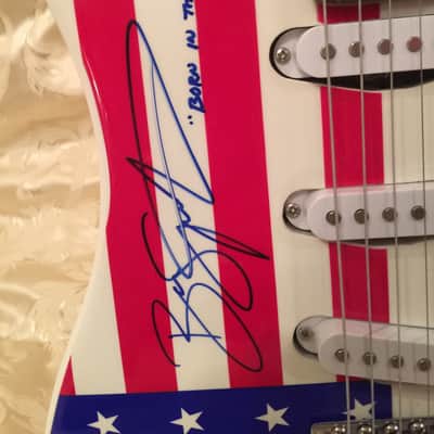 Bruce Springsteen Signed Eleca Stratocaster  American Flag Red/White/Blue image 4
