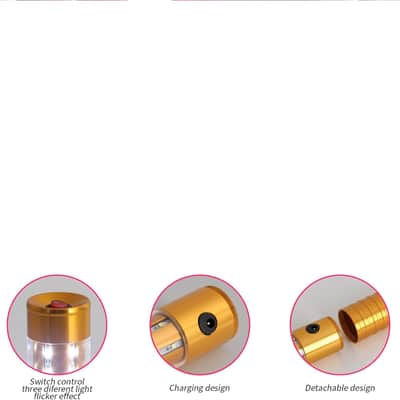 LED Strobe Baton Lights, 4 Pack, Rechargeable Handheld Bottle Service Lights for Stage, Nightclub, Wedding, Party, Concert, Bar (Gold) image 3