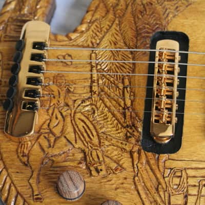 Light & Blue Country guitar, unique image 4