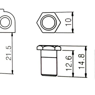 1 Black Wilkinson Left Side machine head with kidney bean button, staight screw image 4
