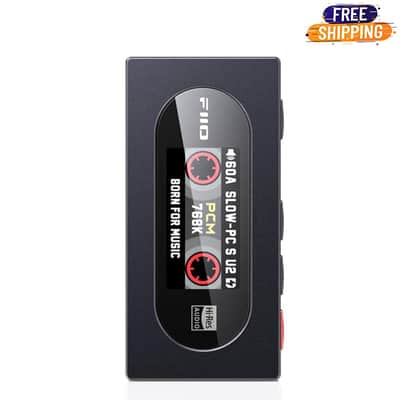 FiiO KA15 Headphone Amplifier Portable DAC with 4.4mm and 3.5mm Headphones Outputs Support PCM768K DSD256 for Android/iOS/Mac/Windows in Midnight Black image 1