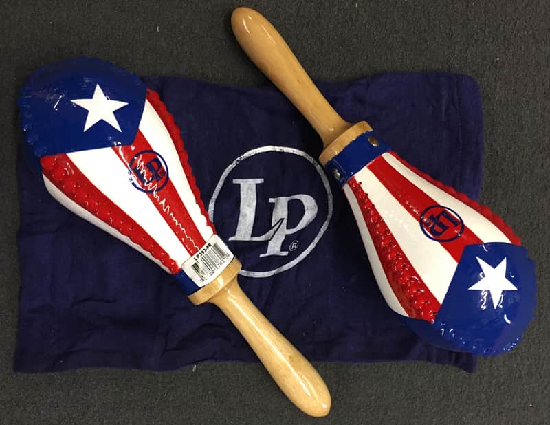 Latin Percussion LP393-PR Salsa Puerto Rican Heritage Rawhide Maracas image 1