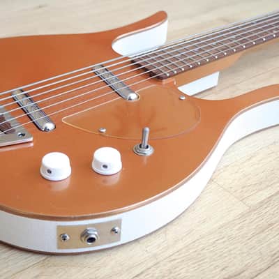 Jerry Jones Neptune Longhorn Baritone Six String Electric Bass 6 Copper w/ ohsc image 7