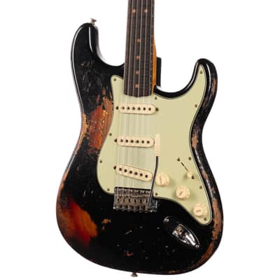 Fender Custom Shop 1963 Stratocaster Super Heavy Relic Black/3Color Sunburst (357) image 3
