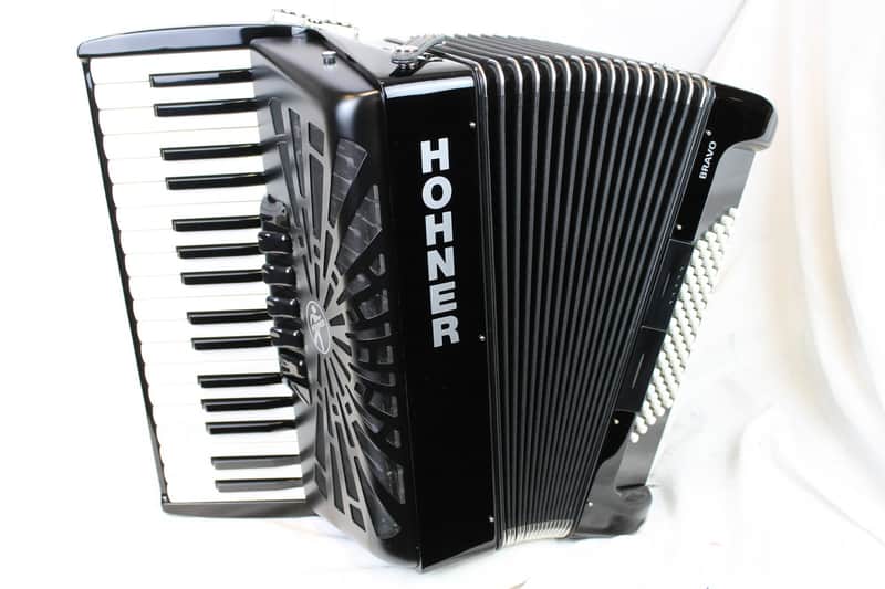 NEW Black Hohner Bravo III Piano Accordion LMM 34 72 image 1