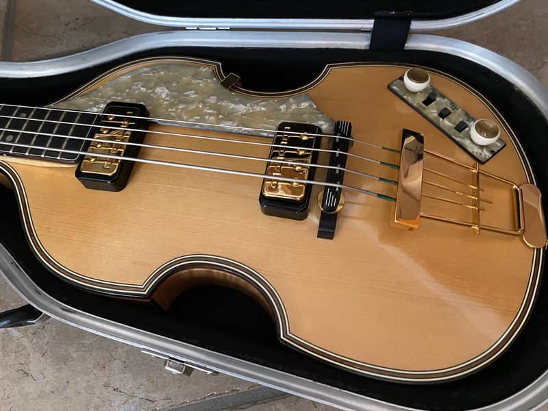 Höfner 5000/1 Deluxe Violin Bass (1994, Rare, Vintage), Blonde + Gold-Hardware + Case image 1